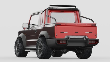 3D rendering of a brand-less generic pickup truck