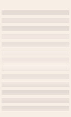 Fototapeta premium Graph paper. Printable grid paper with stave on a white background. A blank music sheet paper with staff. Geometric pattern for composition, education, school. Realistic lined paper blank size Legal
