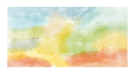 artistic vector modern simple abstraction in the style of colored watercolor paints on a white background