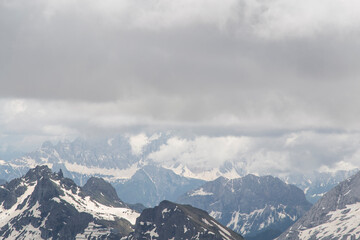 Fototapeta premium Landscape of snowy Dolomites, Italy