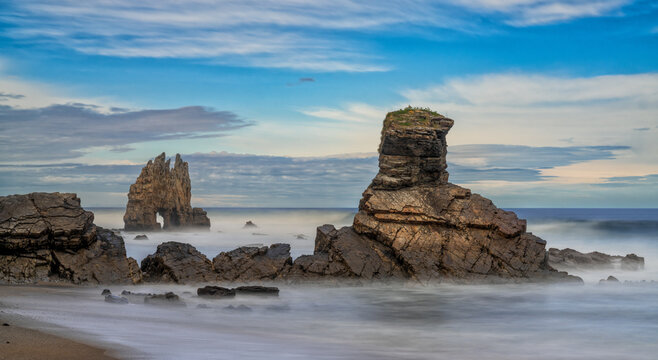 view of the Playa de Portizuelo beach on the Costa Verde of Asturias