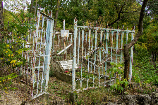 Ancient grave on the The Old cemetery - Necropolis. Historical part of Pyatigorsk