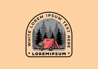 Relax in front of the tent illustration