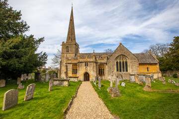 Fototapeta na wymiar Church of St. Michael and All Angels in Stanton, Gloucestershire, UK