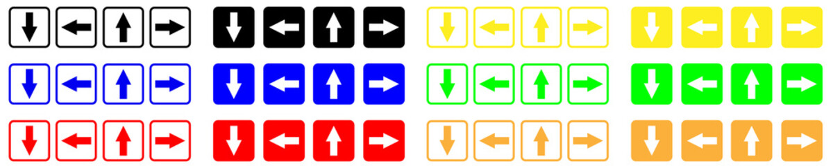 Set of colorful flat jpg image  arrows buttons. Collection arrow icon. Arrow jpg image icon. Arrows isolated on white background.
