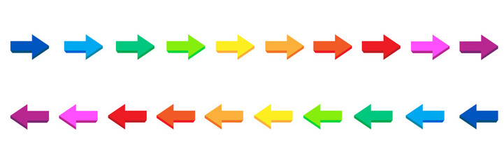 Set of colorful flat jpg image  arrows buttons. Collection arrow icon. Arrow jpg image icon. Arrows isolated on white background.
