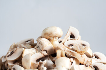 Bunch of chopped champignons