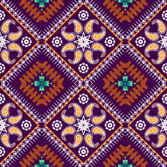 Geometric ethnic oriental traditional pattern.Figure tribal embroidery style.Design for background,wallpaper,clothing,wrapping,fabric,vector illustration