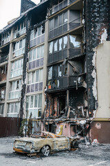 IRPIN, Kyiv REGION / UKRAINE - 25.04.2022:  destroyed houses of civilians. russia's war against Ukraine