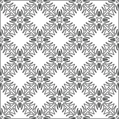
Vector monochrome pattern, Abstract texture for fabric print, card, table cloth, furniture, banner, cover, invitation, decoration, wrapping.Repeating geometric tiles with stripe elements.Black and 
w