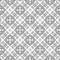 Vector monochrome pattern, Abstract texture for fabric print, card, table cloth, furniture, banner, cover, invitation, decoration, wrapping.Repeating geometric tiles with stripe elements.Black and 
wh