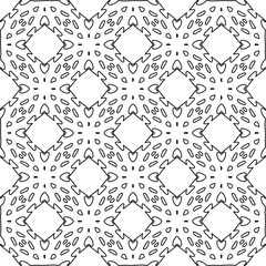 Vector monochrome pattern, Abstract texture for fabric print, card, table cloth, furniture, banner, cover, invitation, decoration, wrapping.Repeating geometric tiles with stripe elements.Black and 
wh