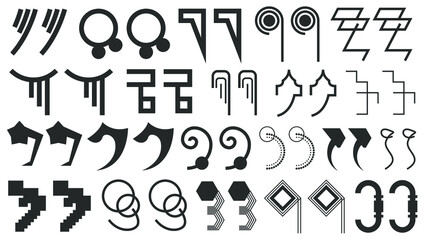 Abstract Set Collection Black Quotemarks Speech Punctuation Excerpt Remarks Icons Vector Design Style