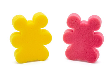 colorful teddy bear shaped sponges