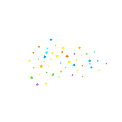 Rainbow Festive Confetti. Carnival Star Falling.