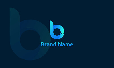 Blue Gradient Vector Logo Design for Business Or Brand
