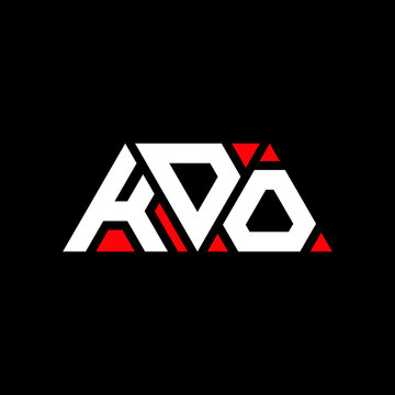 KDO triangle letter logo design with triangle shape. KDO triangle logo design monogram. KDO triangle vector logo template with red color. KDO triangular logo Simple, Elegant, and Luxurious Logo...