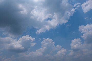 The Sky before storm and heavy rain coming. Sky with dark gray cloud.