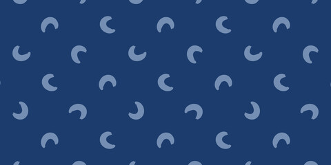 Pattern blue background with moon. Beautiful, cute and calm pattern. Pattern for packaging and design
