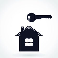 silhouette house home door key