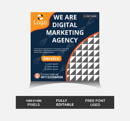 Social Media Post Design For Advertising Agency vector. Social media post design template vector