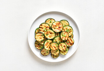 Roasted zucchini on plate
