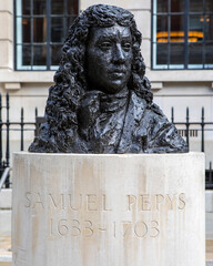 Samuel Pepys Bust in London, UK