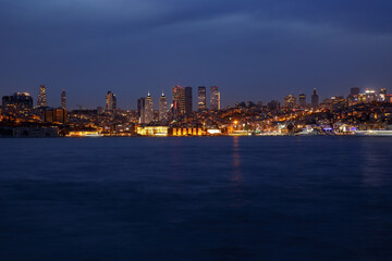 Istanbul night view. Cityscape of Istanbul, Turkey