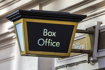 Box Office Sign at a Theatre in London, UK