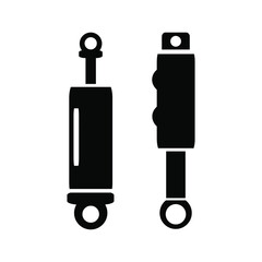 Hydraulic cylinder icons on white background. 