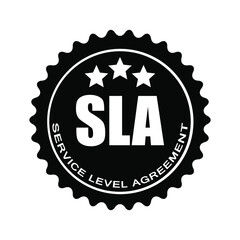 SLA STAMP ICON. Service Level Agreement  Stamp. Vector icon on white background
