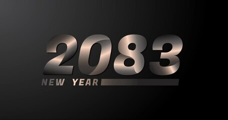 2083 animation Isolated on Black background, 2083 new year design template