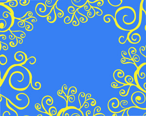 Fototapeta na wymiar Background with tree twigs on a blue background.
