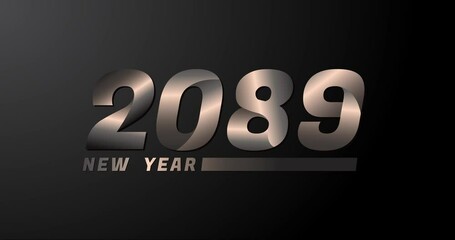 2089 animation Isolated on Black background, 2089 new year design template