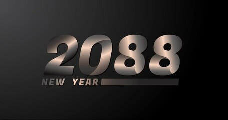 2088 animation Isolated on Black background, 2088 new year design template