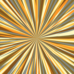 Pop art radial colorful comics book magazine cover. Striped orange digital background. Cartoon funny retro pattern strip mock up. Vector halftone illustration. Sunburst, starburst shape