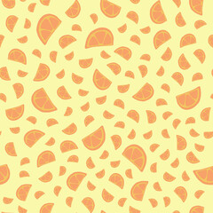 Vector illustration of a pattern with slices of oranges.
