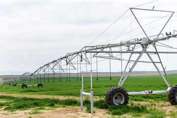 Green field and irrigation system