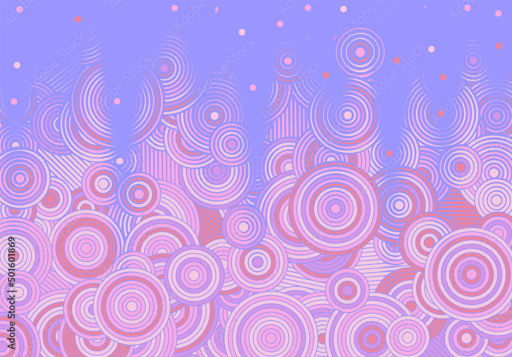Aufkleber Abstract psychedelic background with circles and lines of various widths in modern optical illusion style.