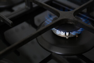 close up of gas stove in the kitchen
