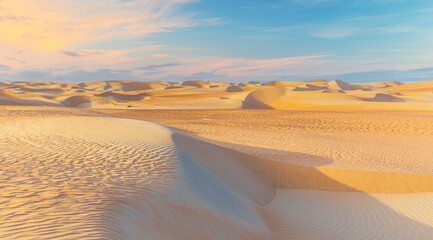 Dunes and colored sands of the Rub al-Khali desert.