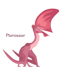 Ancient flying big pangolin pterosaur. Predatory dinosaur of the Jurassic period. Prehistoric animal. Vector illustration isolated on white background © Mikhail