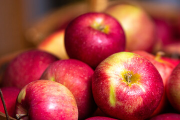 Pile of fresh red apples