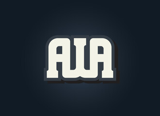 Initial Letter AWA Logo. Flat Vector Design Template Element - obrazy, fototapety, plakaty