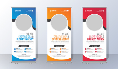 Business Corporate rollup banner  template, creative marketing rollup banner template