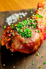 Baked lamb, sheep leg with rosemary.