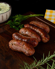 sausages and vegetables