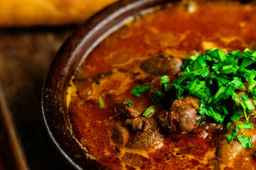 Georgian national dish roast in earthenware