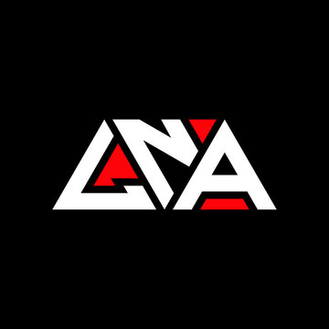 LNA triangle letter logo design with triangle shape. LNA triangle logo design monogram. LNA triangle vector logo template with red color. LNA triangular logo Simple, Elegant, and Luxurious Logo...