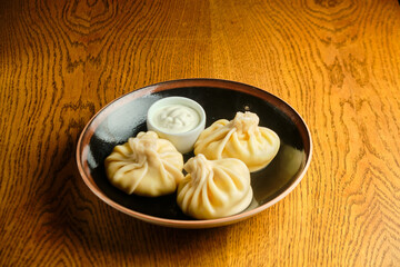 Traditional Georgian dish, khinkali Kalakuri,
